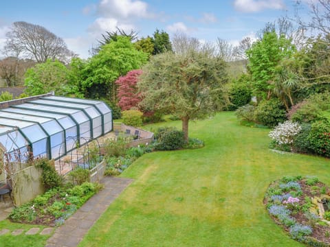 Delightful views of the garden and grounds from the balcony | Carnethic HouseOne Acre View, Fowey