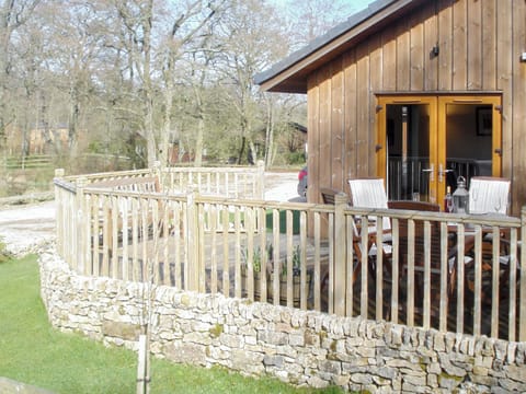 Raised decked area with safety fencing | Larchwood, Dukes Meadow, near Greystoke