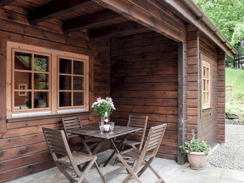 Patio area with stunning scenery | Maple, Alder - Archarn Estate Lodges, Killin, near Crianlarich