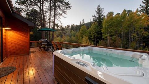 Saltwater Hot Tub on new Timber Tech Deck with Patio Dining Furniture