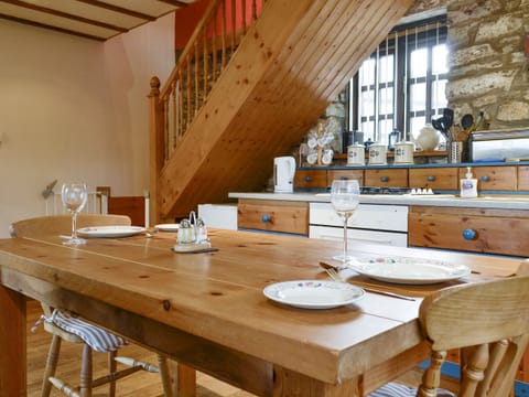 Convenient dining area | The Coach House at Old Vicarage Cottage, Betws-yn-Rhos, near Abergele