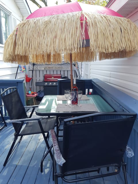 Enjoy a glass of wine on your private deck
