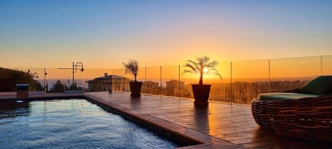 enjoy the sunset at the private pool