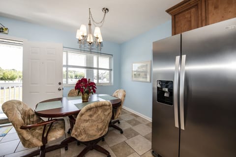 Kitchen and dining area, marina view