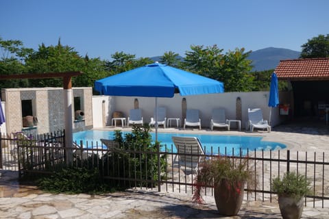 Pool and sun loungers. ( 12 sunbed cushions)