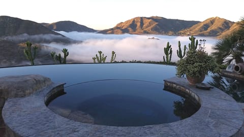 A Beautiful morning view floating in the clouds