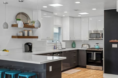 Big kitchen with lots of storage and everything you need to cook!