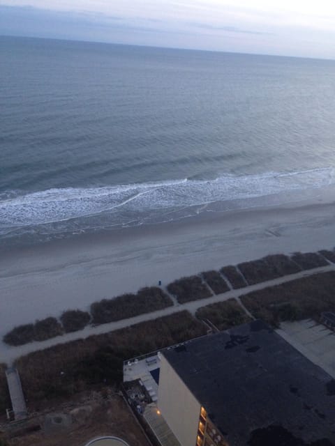 Angled oceanfront condo view