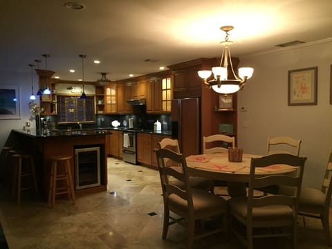 Open kitchen dining area