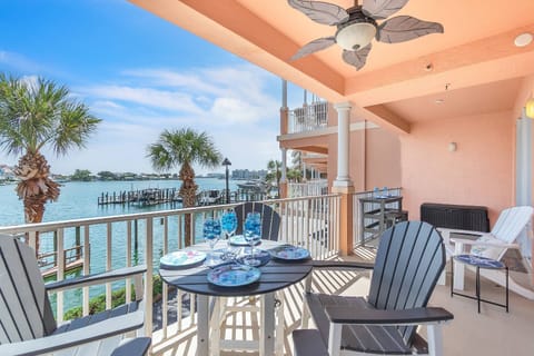 Ample balcony seating with a stunning waterview