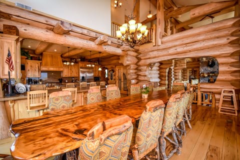 Dining table with Kitchen in background