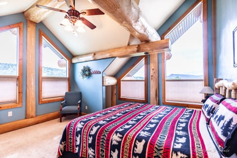 Bedroom one with full bath (shower, no tub) on the upper level