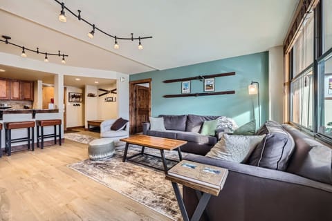 View of the living room space from the bunk room.