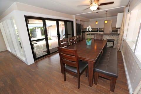 Kitchen and Dining Room Seating for 8 Plus 3 Island Seatings