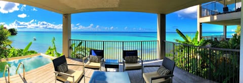 Patio with sea view.