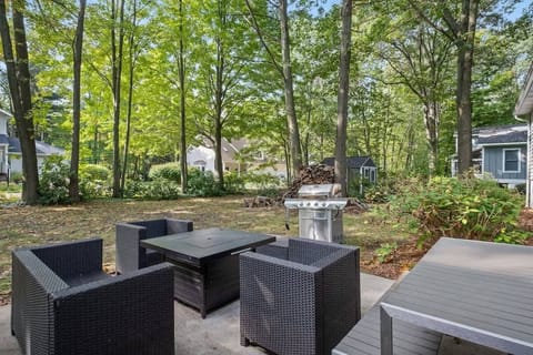 Embrace the sunshine and good vibes on your patio! ✨ Perfect spot for grilling, dining, and enjoying nature surrounded by beautiful plants and trees. Let the outdoor adventures begin! ️