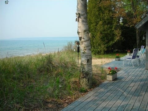 Beach view from deck - walk out and go for a swim!