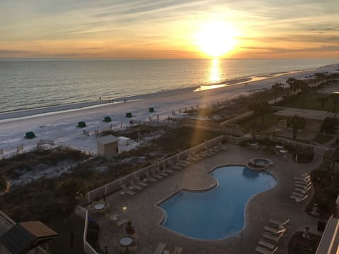 Don't miss this sunset! Dolphins often seen swimming by!