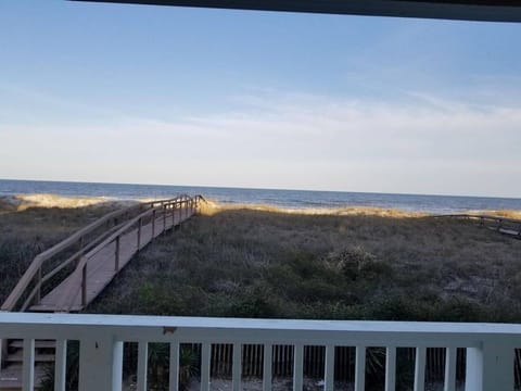 deck view- about 50 yards to the beach