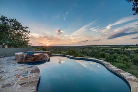 Hill Country Sunsets in the Pool 