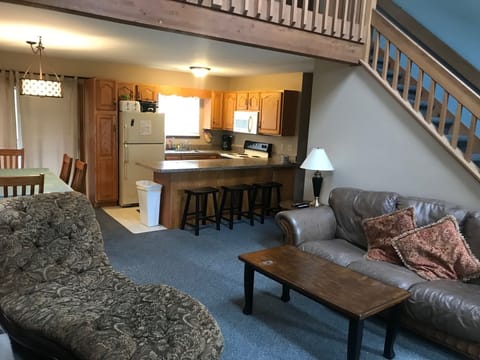 Living room open to kitchen and DR