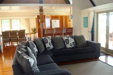 Lounge area with 42inch T.V and Stereo