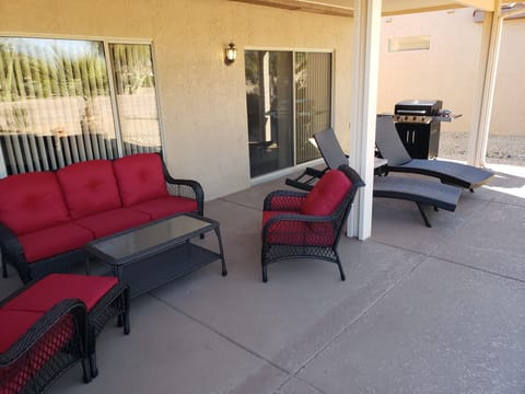 Patio seating and BBQ