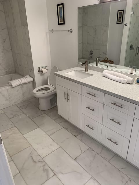 Two Sinks Bathroom with Jacuzzi and Shower
