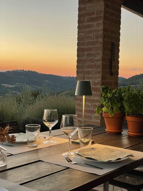 Enjoy a nice meal and drink on the deck with breathtaking views of the valleys