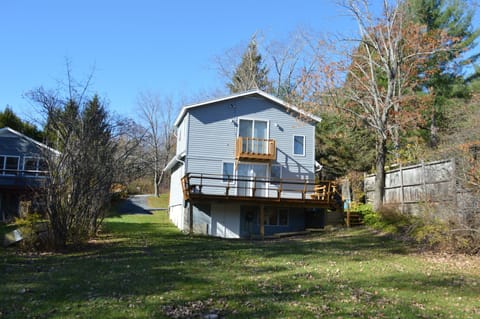 View from the lake back to the house
