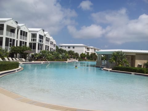 Oasis pool has two similar beach-like walk-in entry points. Kids love it! BBQs