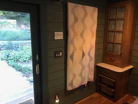 Quilt and door to back deck