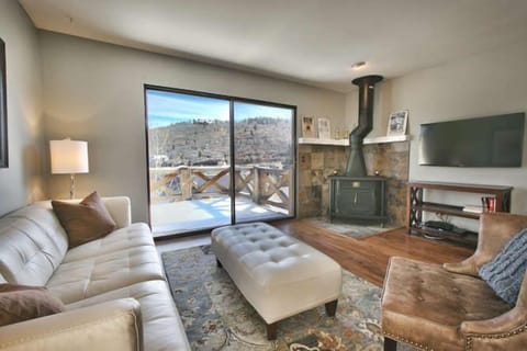 Stove has been recently replaced with an easily operated electric fireplace