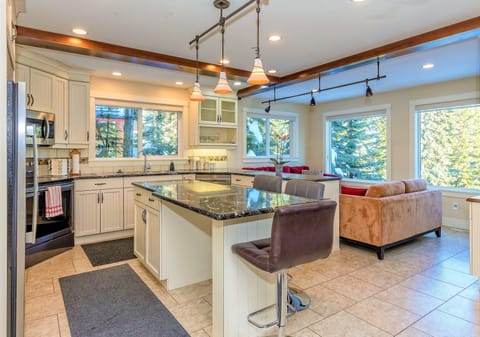 Large upgraded kitchen with enough room for cooking