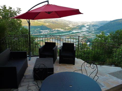 Your private terrace with panoramic view of the valley & the Mediterranean sea