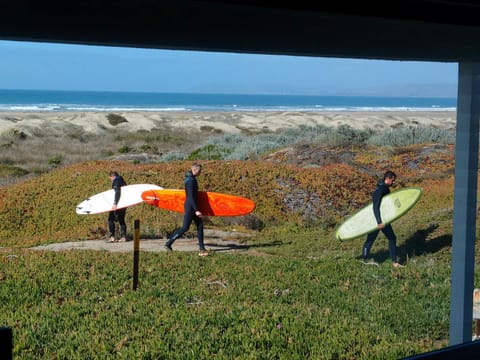 This trail is right off your front deck.  Very popular with the surfers.