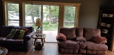 Living room lake view