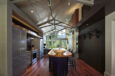 Great Room looking from Media Area thru kitchen to Living Area beyond