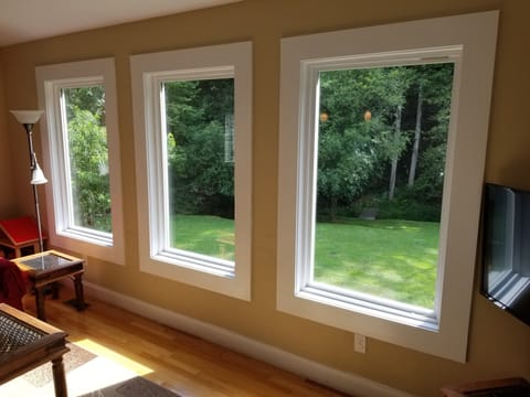 Afternoon view of back yard with nature setting