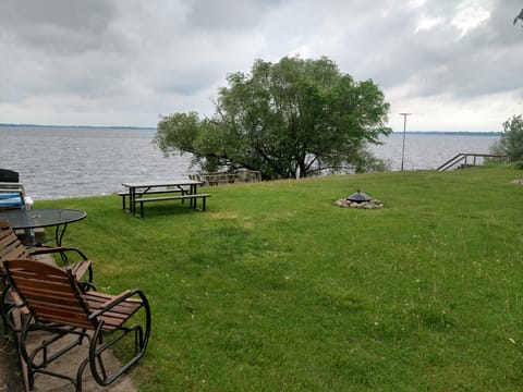 Common area just outside the door with ample space for games or an evening fire!