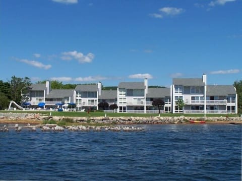 View of The Landings Complex w/ Pool From Lake Charlevoix