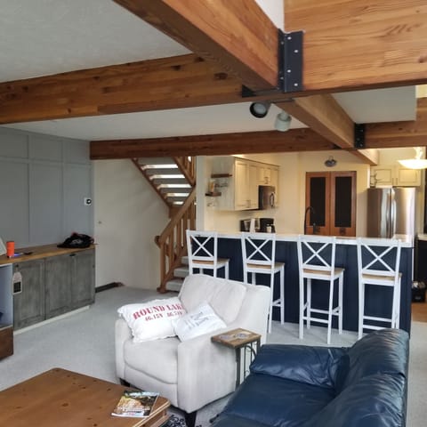 Kitchen bar and staircase