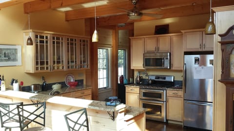 Fully appointed kitchen with gas range and double oven