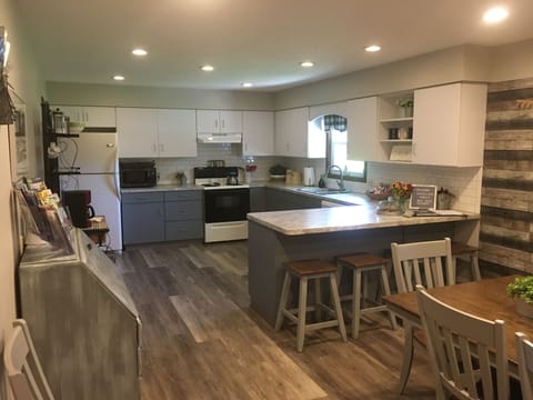 Large, fully stocked kitchen