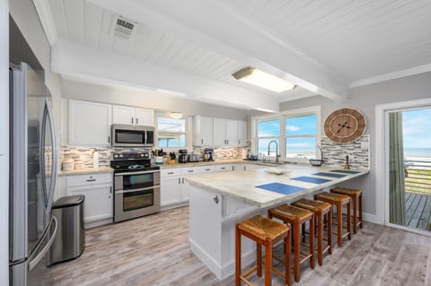 Open concept floor plan means views of the water from most areas of the house