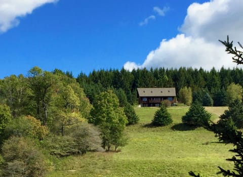 The house seen from the site of the original farm homestead.