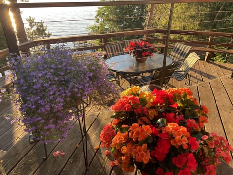 Many dining options outside including the 6 chair Homecrest set and ...