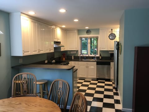 View from dining room to kitchen