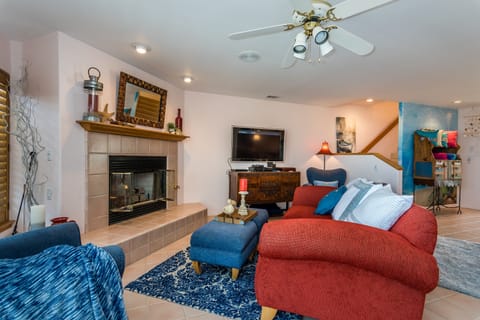 Fireplace and TV area