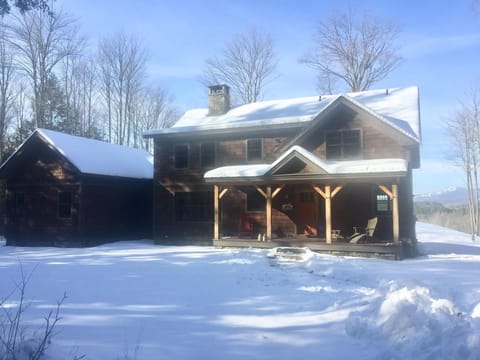 front of house in winter